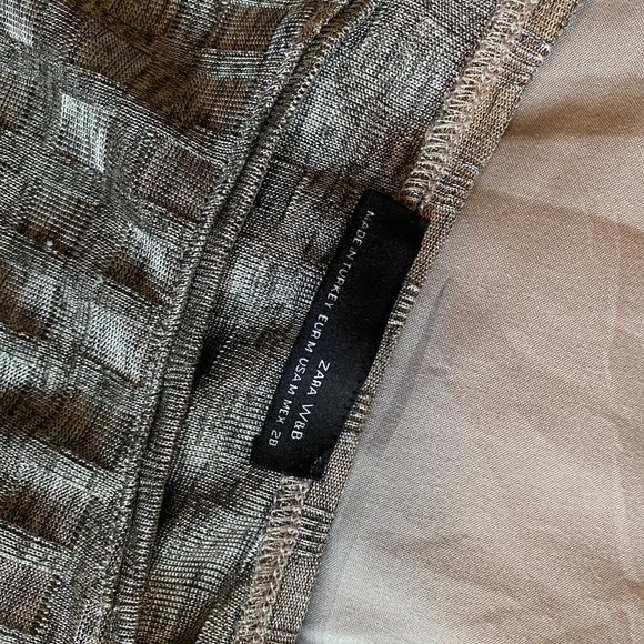 ZARA W&B Collection Metallic Silver Gray Tunic Top - Picture 3 of 3